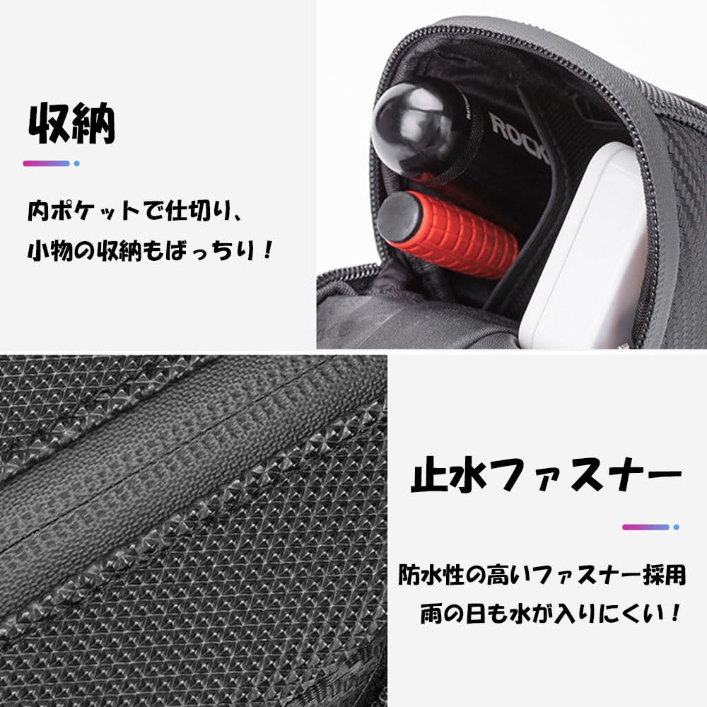 Bicycle Saddle Road Bike Taillight Easy Expandable Cross Bike Rear Bag [Parallel Import] Bag, Bag, Compact, Waterproof, Stylish, Installation,