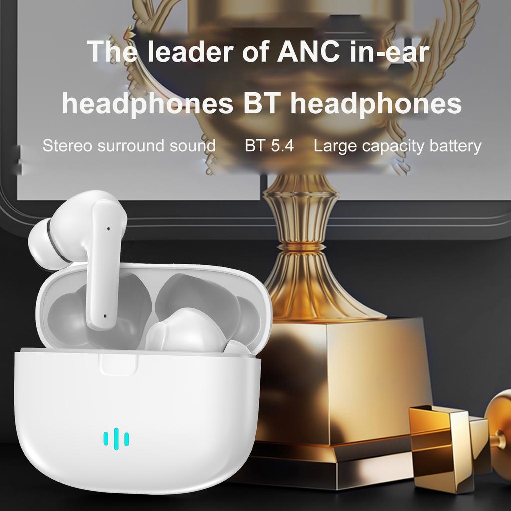 Wireless BT 5.4 Earbuds Music Headphones with Noise Reduction Microphone Sweatproof Sport Headset