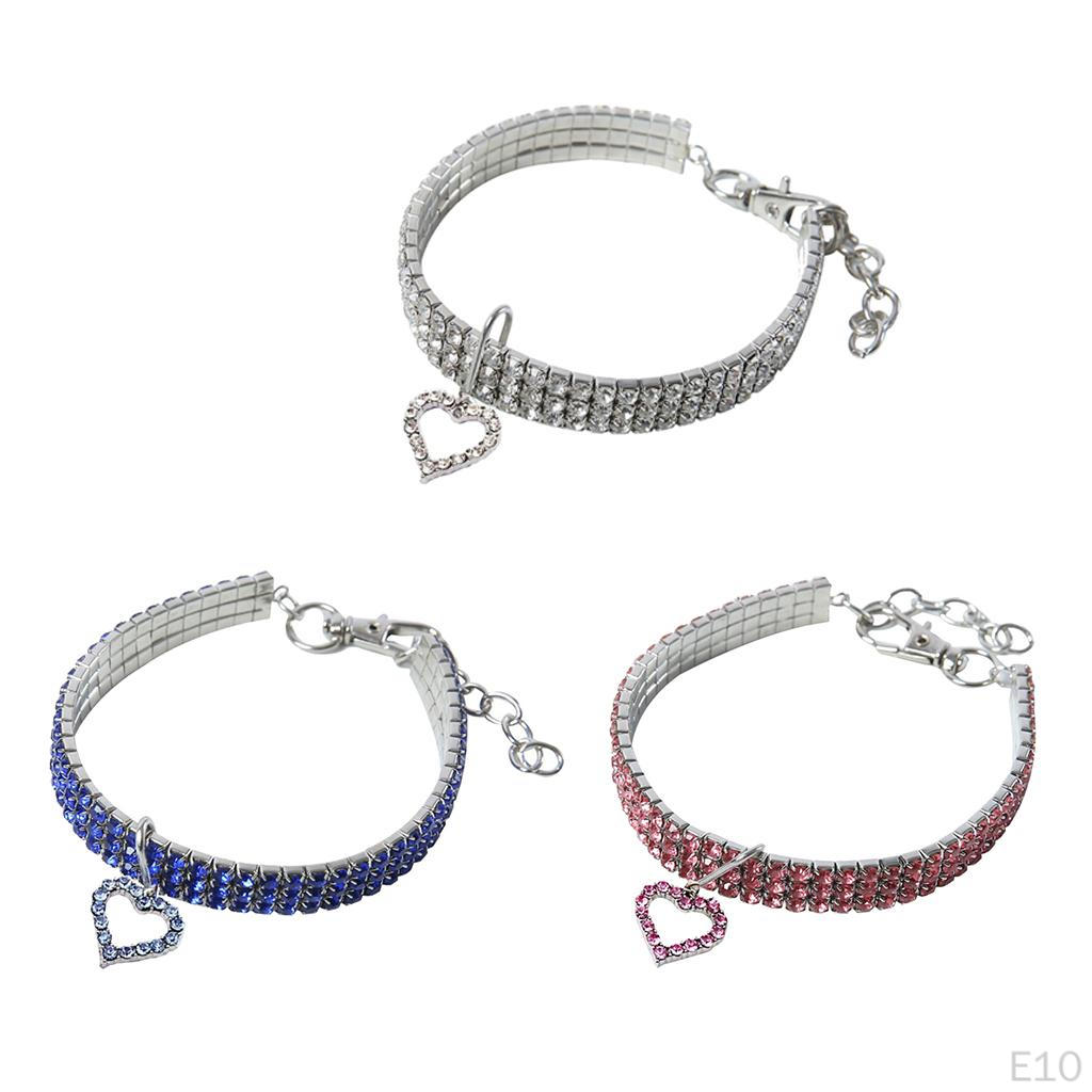 Chain Necklace Dogs Collar Rhinestone S/M/L