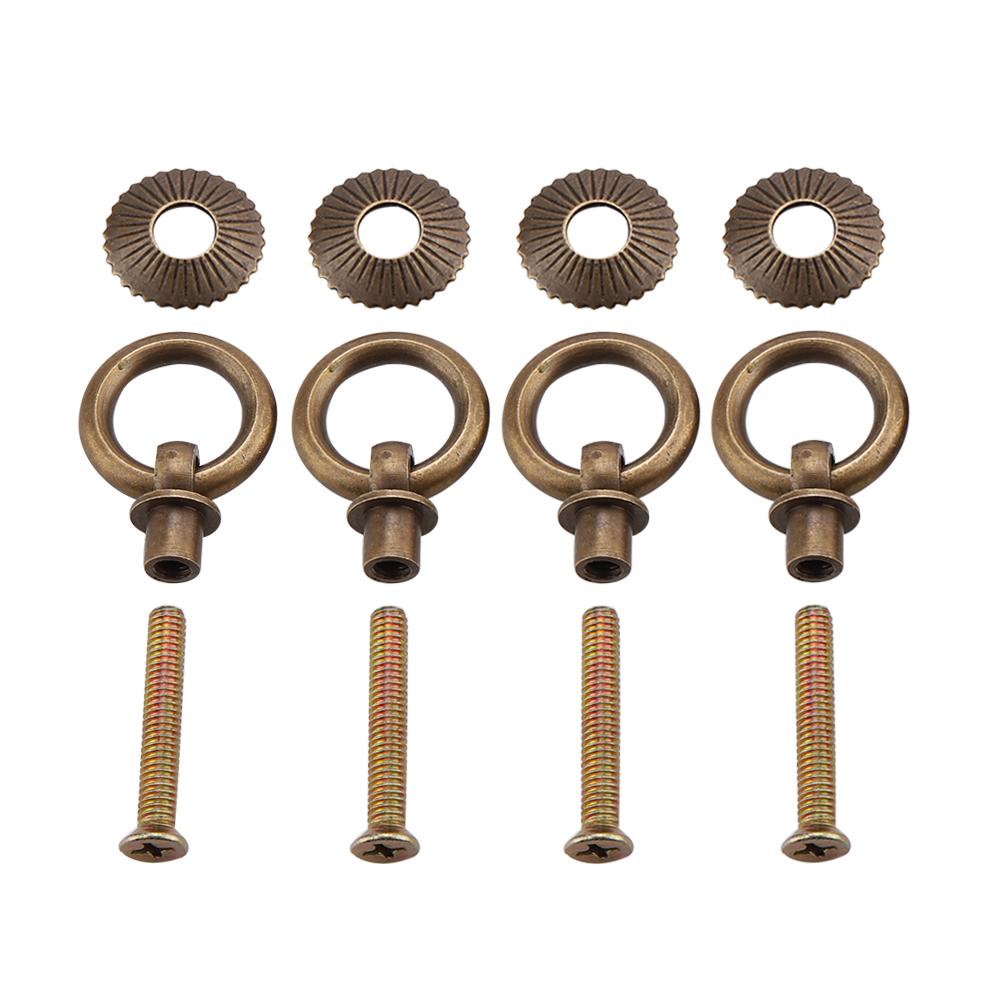 4pcsCelsiuspack   Simple Vintage Pull  s Cosmetic Case Jewelry Box Attachment Handle Brass