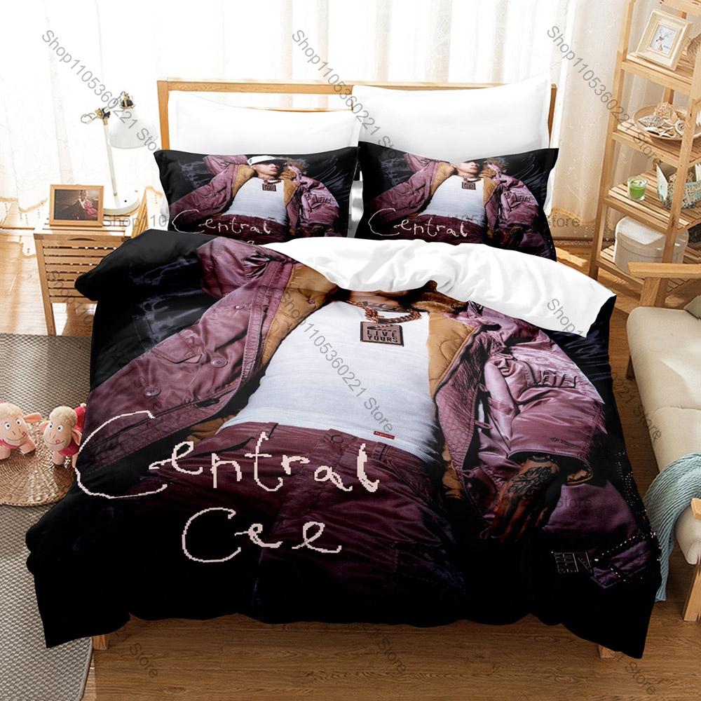 Central Cee Duvet Cover + 2 Pillowcases UK Drill Rapper Cench Portrait Bedding Set Soft Fabric Bedroom Decor for Hip Hop Rap Fan