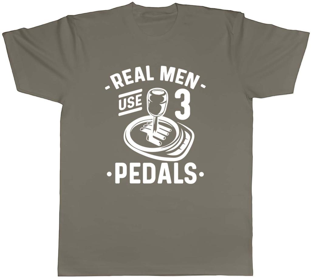 Real Men Use 3 Pedals Mens TShirt Manual Car Gears Driving Tee Gift