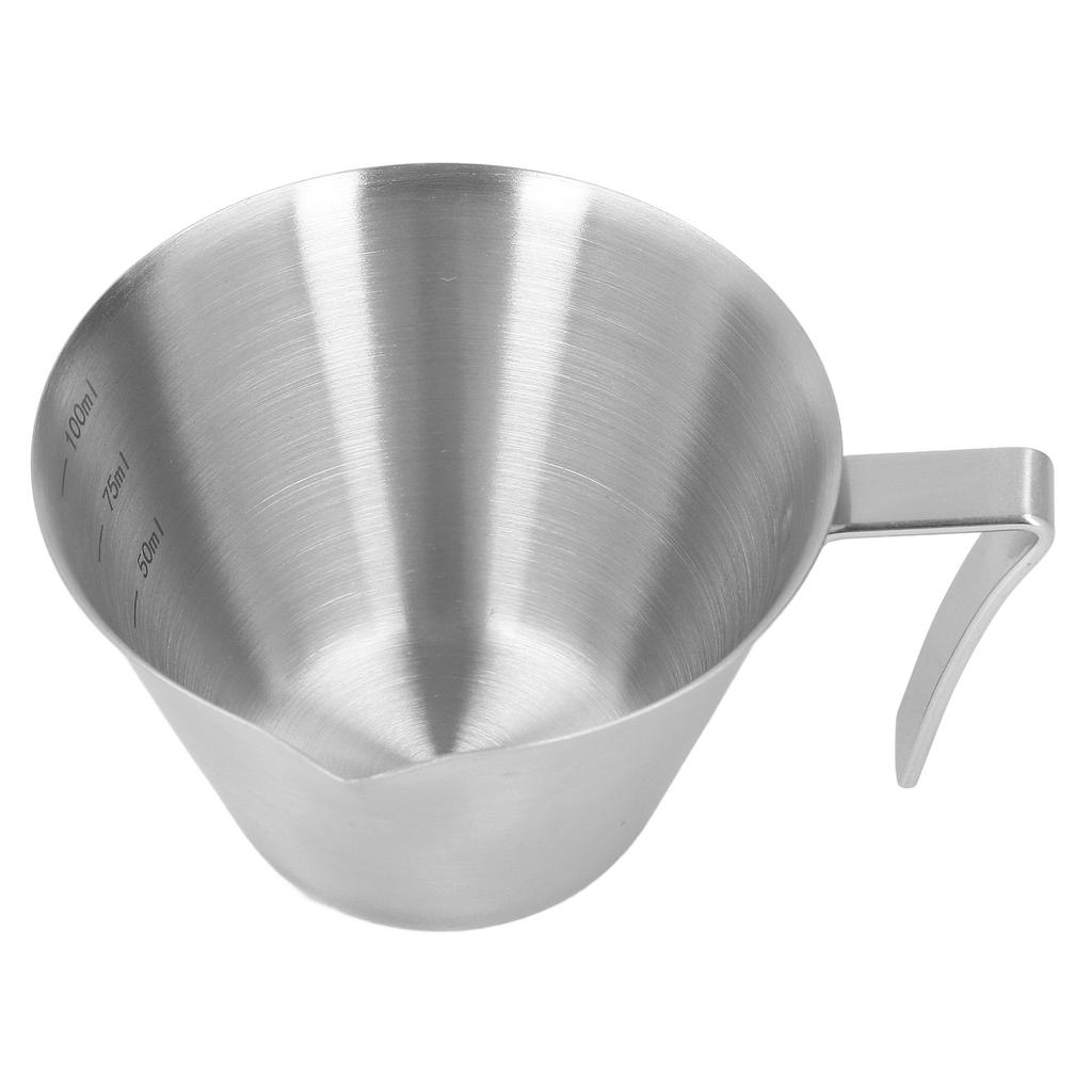 Coffee Measuring Cup Stainless Steel 100 ML Scale Measurer Tool for Milk Tea Drinks