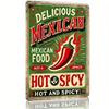Gelety Vintage "Delicious Mexican Food" Retro Metal Tin Sign 8x12 Inch Wall Art Decor, Rustic Iron Wall Decor Kitchen Bar Cafe W