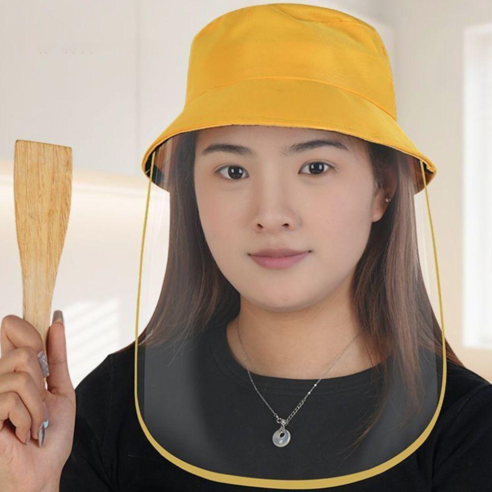 Full-Face Kitchen Oil Splatter Proof Mask Detachable Transparent Cooking Protection Mask Hat Waterproof Anti-Fog