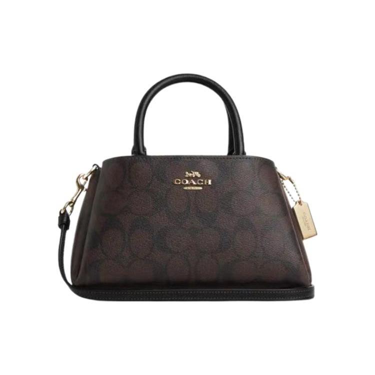 COACH Artificial Leather One Shoulder Handbag Small Women's Brown & Black CO966-IMAA8