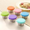 Reusable Sauce Cup with Macaron Lid - 304 Stainless Steel, 40/50/70ML, Portable Dipping or Seasoning Dish.