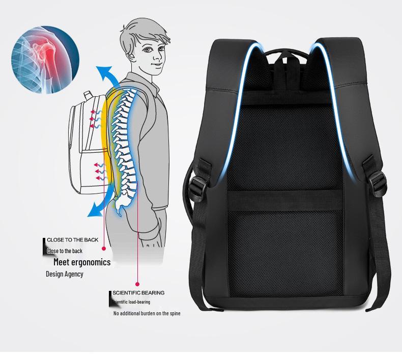Men's Large-Capacity Multifunctional Business Backpack for Travel, College, and Work