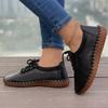 Spring Round Head Flat-soled Lace-up Shoes Fashion Single Shoes