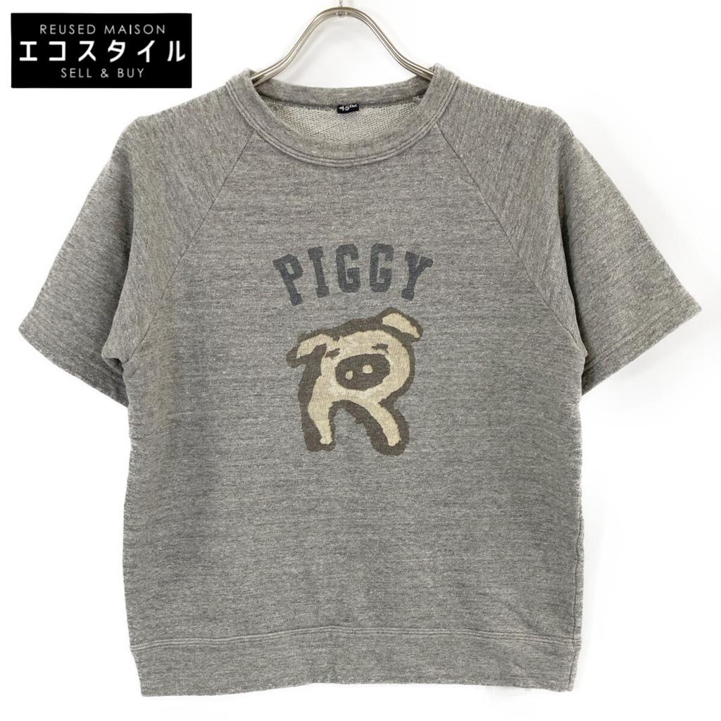 45R 70370112 Grey Garment Fleece Piggy R Print Laclan Sweat Top tops 3 grayUsed