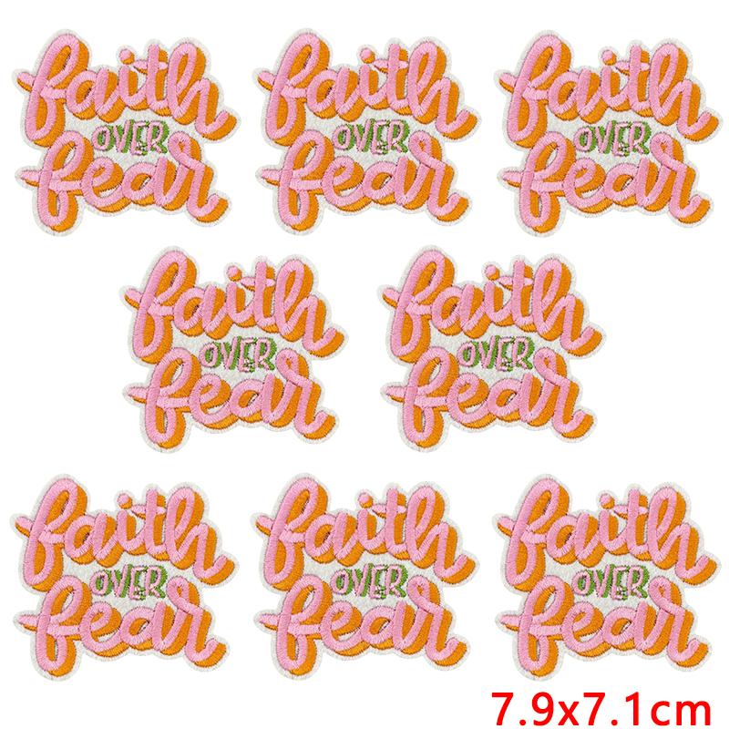 10pcs Wholesale Pink Series Cartoon Letter Slogan Patch Embroidered Patches For Clothes Jackets Hats Diy Iron On Patches Decor 