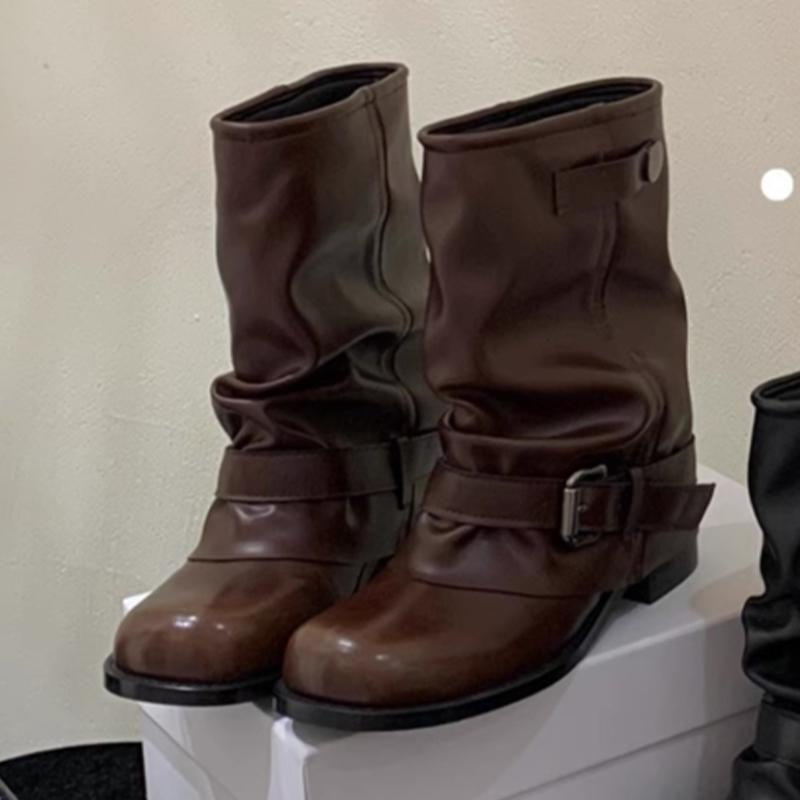 Women Ankle Boots Suede Designer Shoes New Casual Winter Heeled Boots 2025 Winter Cozy Luxury Motorcycle Botas De Mujer