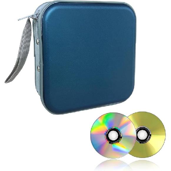 Augeny 48 Capacity CD Case, Portable DVD Hard Plastic Case Holder, Wallet Disc Storage Binder For Car, Home, Travel, Carrying Organizer, Universal