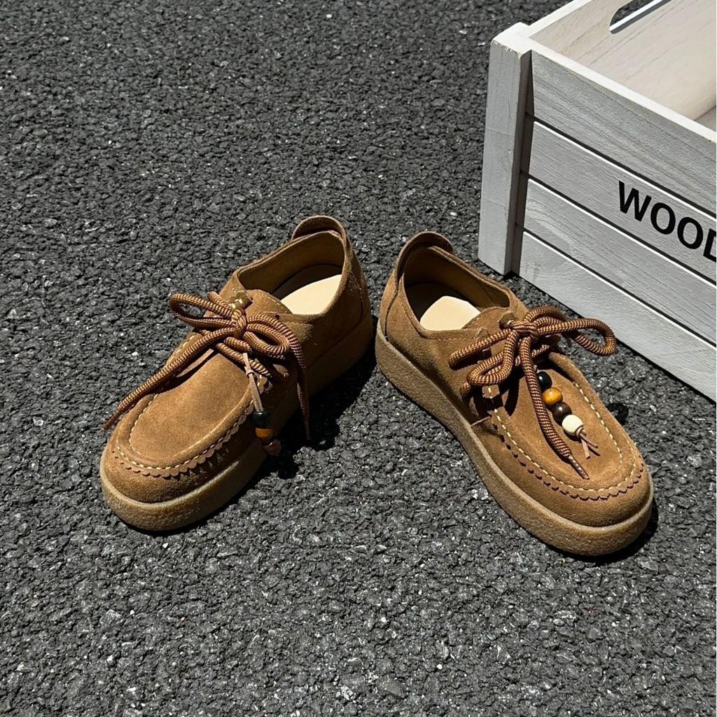 Retro kulatá špička korálkový pásek platforma klokaní boty 2025 nová móda všestranné ležérní sportovní boty dámské tréninkové boty