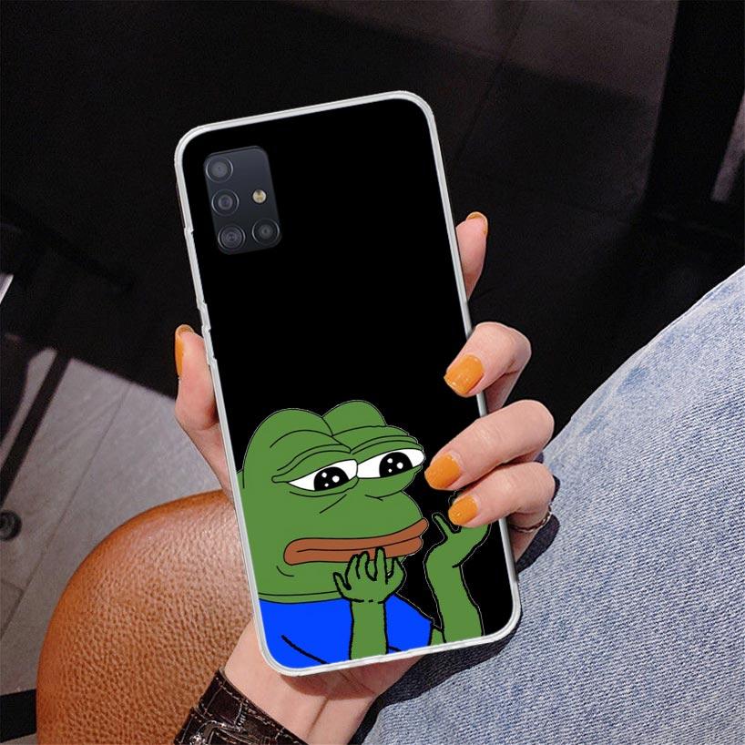 Cute Frogs Party Sad Pepe Phone Case For Samsung Galaxy A52 A32 A22 A12 A51 A31 A50S A30S A20S A10S Note 20 Ultra 10 Plus S10 A7