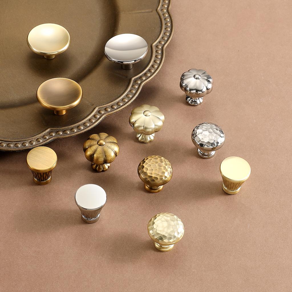 Modern Single-Hole Zinc Alloy Round  Pulls Cupboard Wardrobe TV Cabinet Entryway Cabinet Nightstand Handle Furniture Hardware
