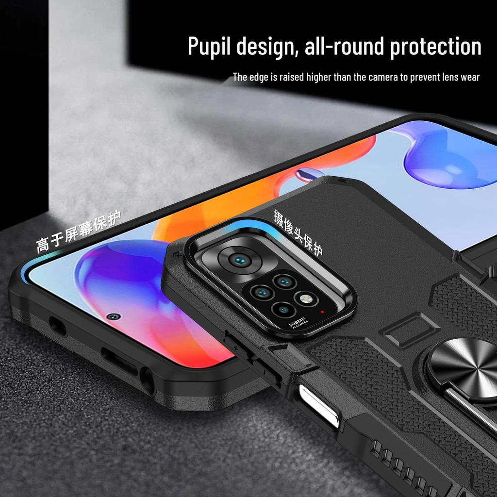 Redmi Note 12 Anti-Fall Magnetic Case with Finger Ring Holder