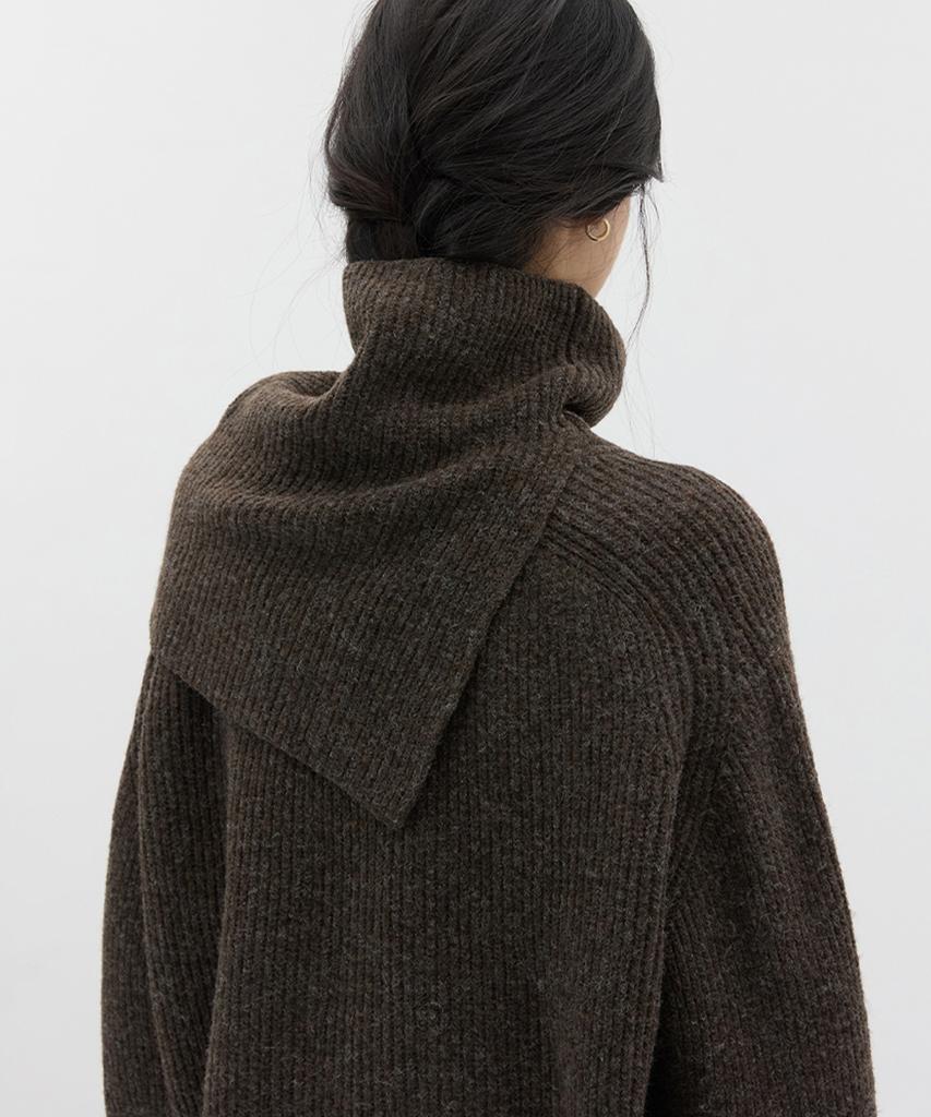 Michikoleondeonkosino Neck Warmer Set Wool Knit Poggi Brown