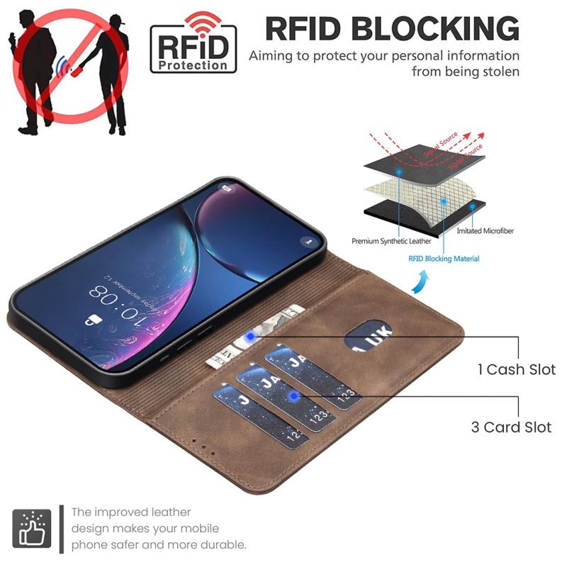 S25 S26 Ultra Leather Case For Samsung Galaxy S26 S25 Edge S24 S23 S22 S21 Ultra Plus FE RFID Blocking Flip Wallet Cover Cases