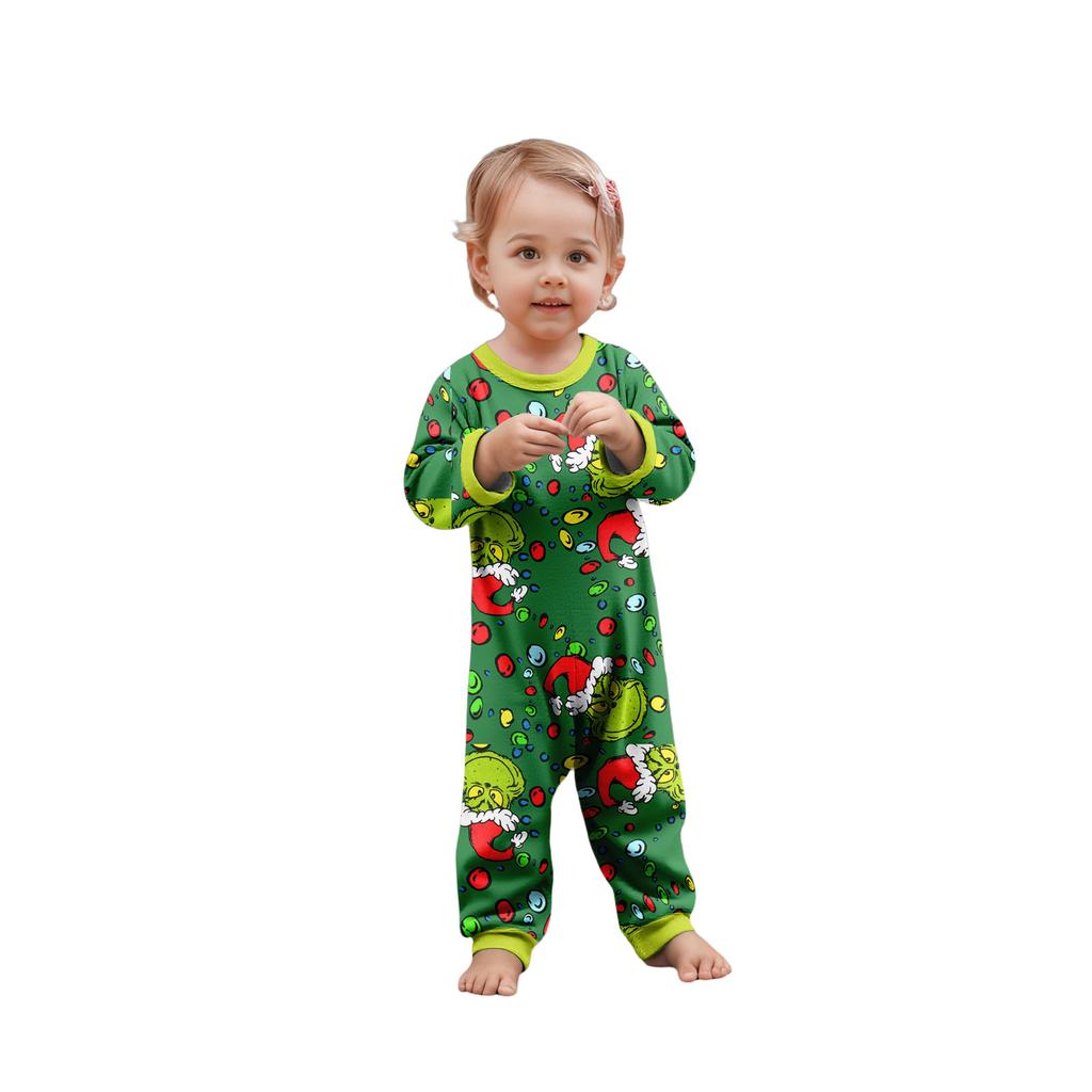 Parent-child Christmas Print Home Suit Long-sleeved Top And Pants