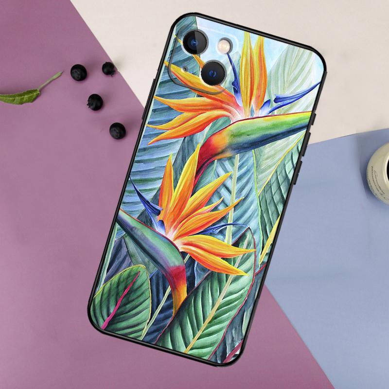 Tropical Paradise Hawaiian Birds Phone Case For iPhone 11 12 13 14 16 15 Pro Max Mini 7 8 Plus X XR XS Max Bumper Cases Cover