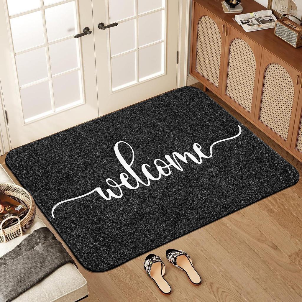 Crystal Velvet Dirt-Resistant Entrance Doormat - Easy Care, Decorative Foot Pad for Entryway