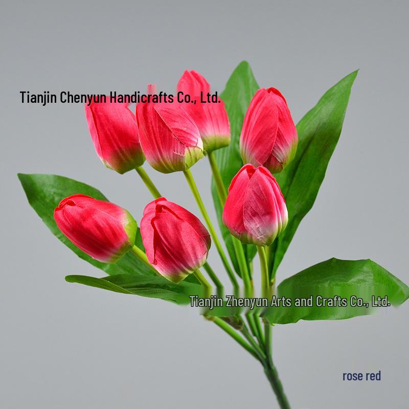 7-Head Artificial Tulip Bouquet Desktop Arrangement for Weddings & Performances