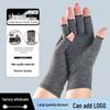 Cross-Border Joint Support Half-Finger Cycling Fitness Gloves - Autumn Gray/Black