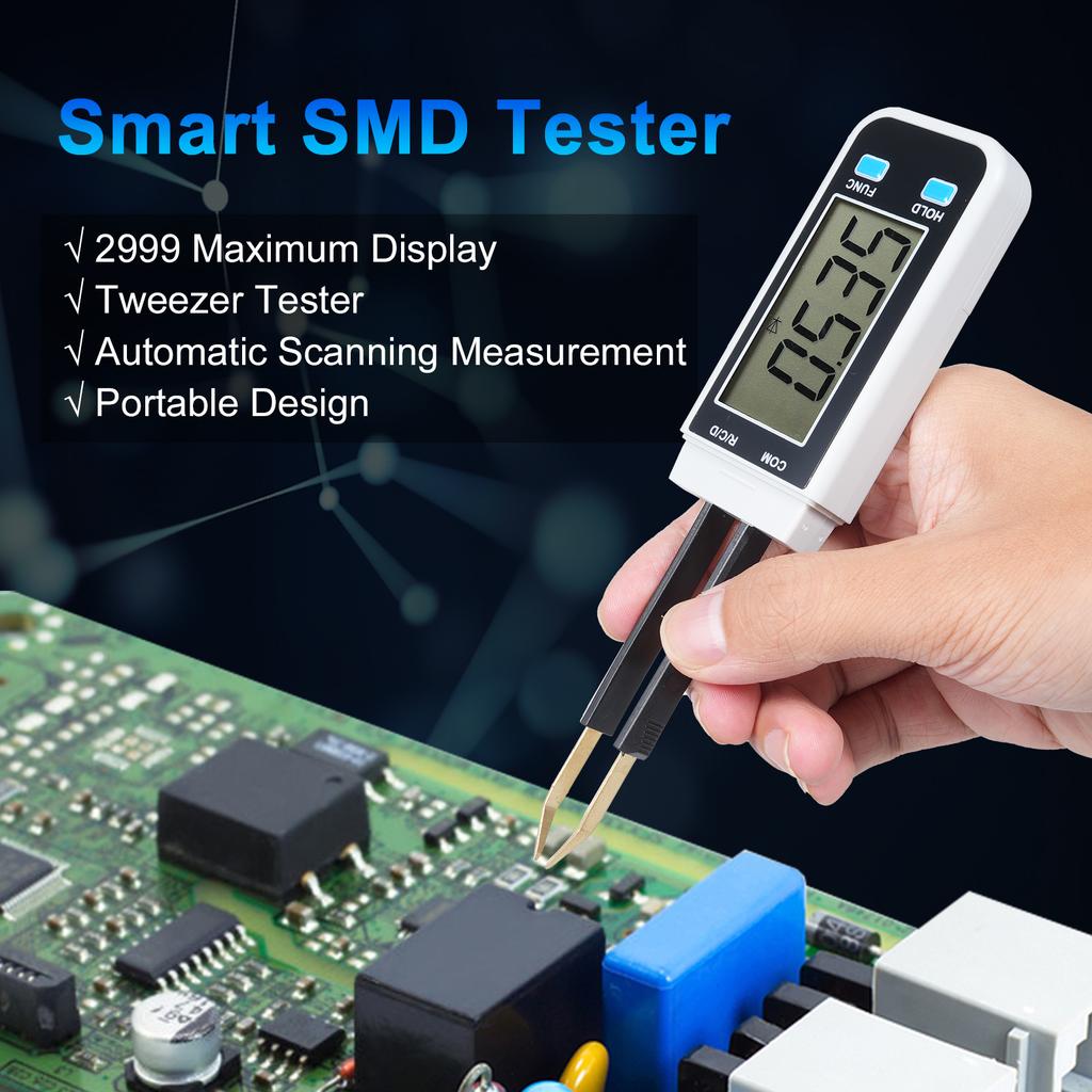 Digital Smart SMD Tester 2999 Counts Handheld Resistance Capacitance Diode Tester Battery Power