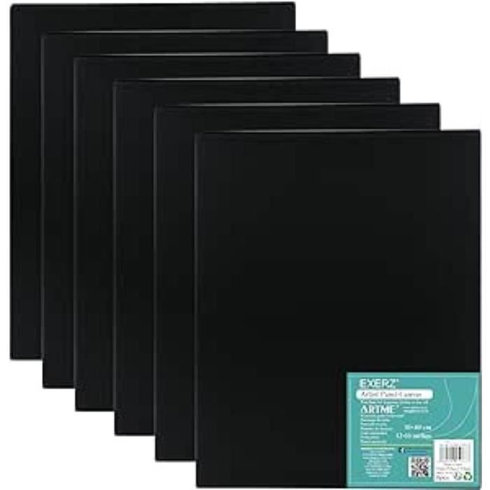 Canvas panels - exerz - 30x40cm - 6 pieces - 100% cotton - 280gsm - black nero