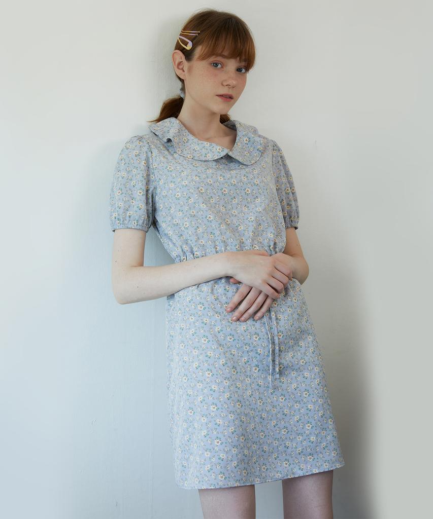 Dear Fear Ruffle Collar Dress Sky Blue