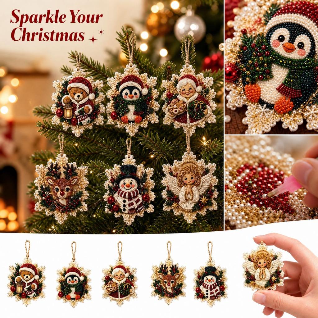 Christmas Ornament Kit with Sticker Decorations for DIY Holiday