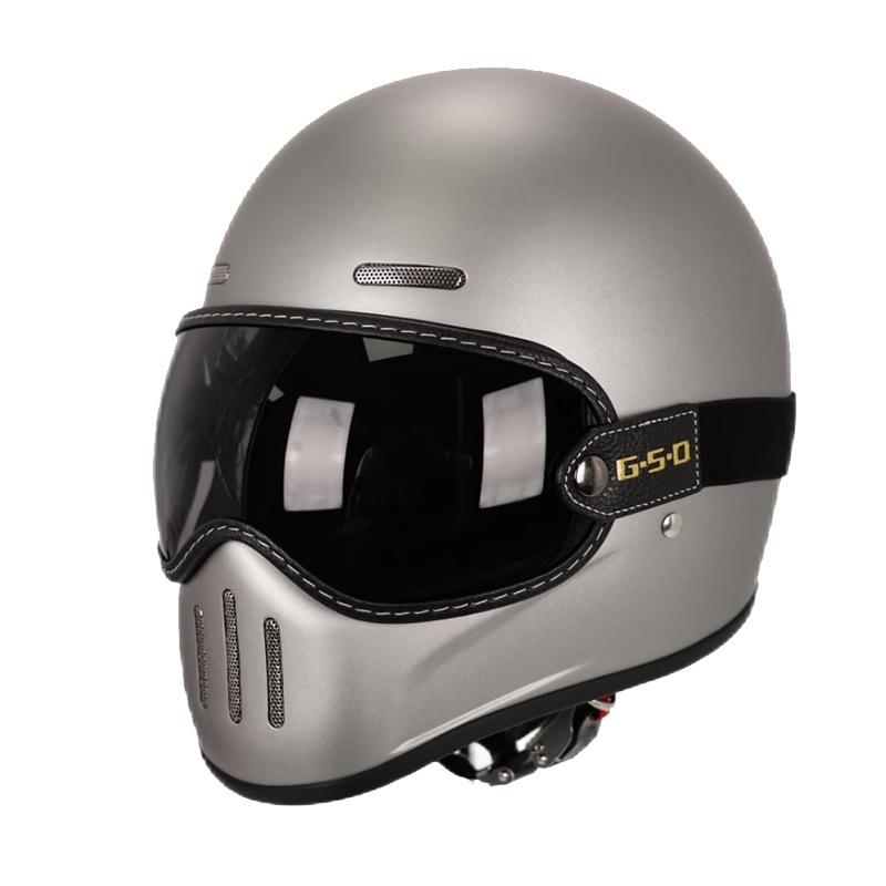Fiberglass Retro Full Face Motorcycle Helmet for All Seasons - Unisex Winter Safety 3C Certified
