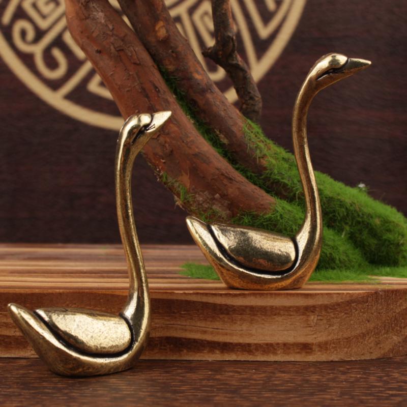 Lustige Katze Messing Kleine Ornament Heim Büro Schreibtisch Kätzchen Figuren Handgefertigt Tischplatte Kupfer Tier Skulptur Dekoration Handwerk