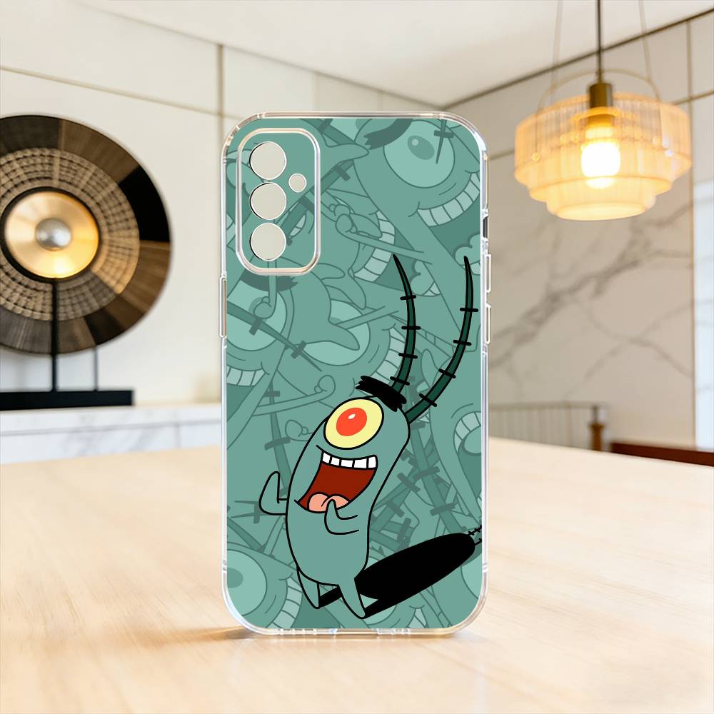 

Animation Chum Bucket Phone Case For SamsungA10,12,20,21S,30,31,40,50,51,52,70,71 Transparent Cover Samsung a40