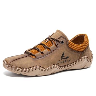 Mannen split lederen casual leren schoenen heren loafers comfortabele rijschoen mocassins man flats schoenen