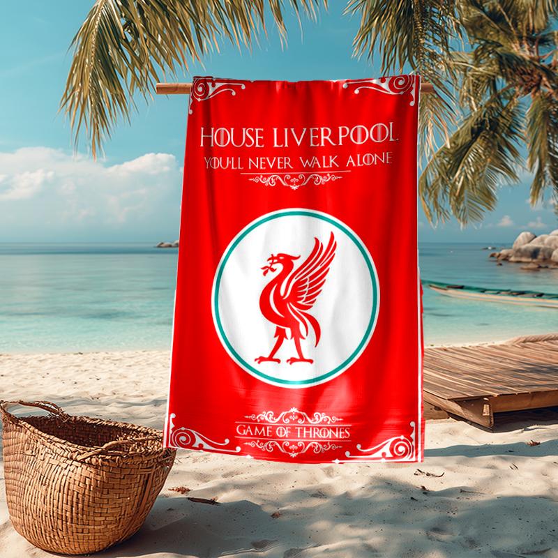 Ultra-Soft Beach Towel with Liverpool Football Club Theme,Ideal for Pool - Camping, Diving - Perfect Travel Essential, Vibrant Beach Towel.