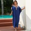 2024 Cotton Embroidered Plus Size Beach Cover-Up Dress