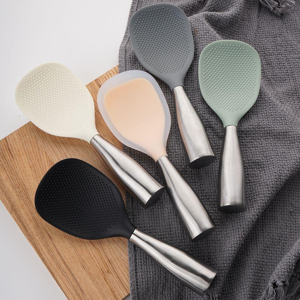 Non-stick Rice Scoop Stainless Steel Handle Rice Paddle Multipurpose Serving Spoons  Home