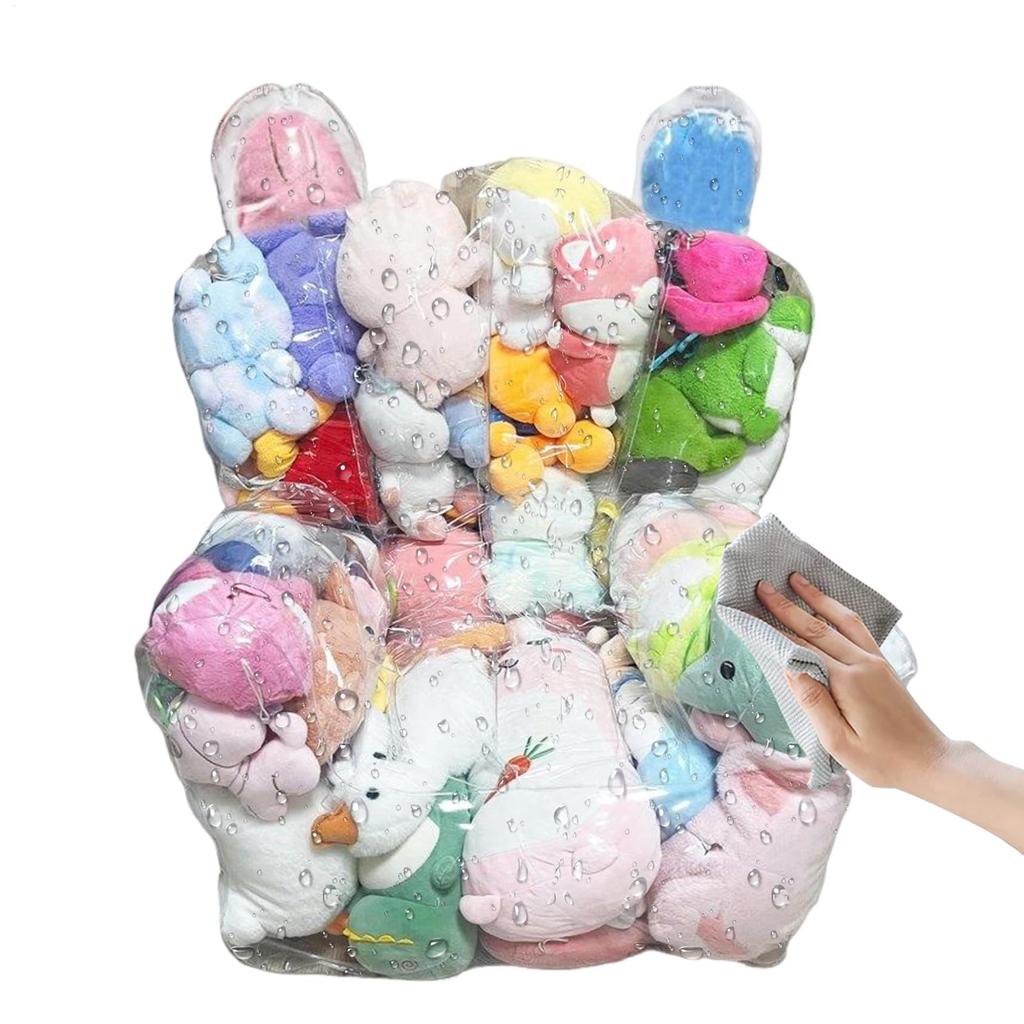 45x35x30cm/100x95x90cm PVC Stuffed Animal Bean Bag Storage Waterproof Stuffed Animal Bean Bag Cover Organizer(Not With Toys)