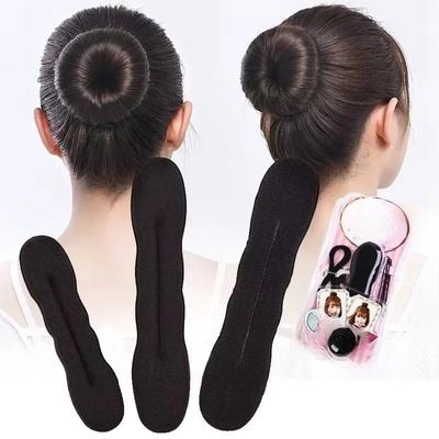 Women Sponge Hair Styling Donut Bun Curler Maker Black Hair Clip Ring Girls Braider Magic Foam Donut Twist  DIY Tool Accessories