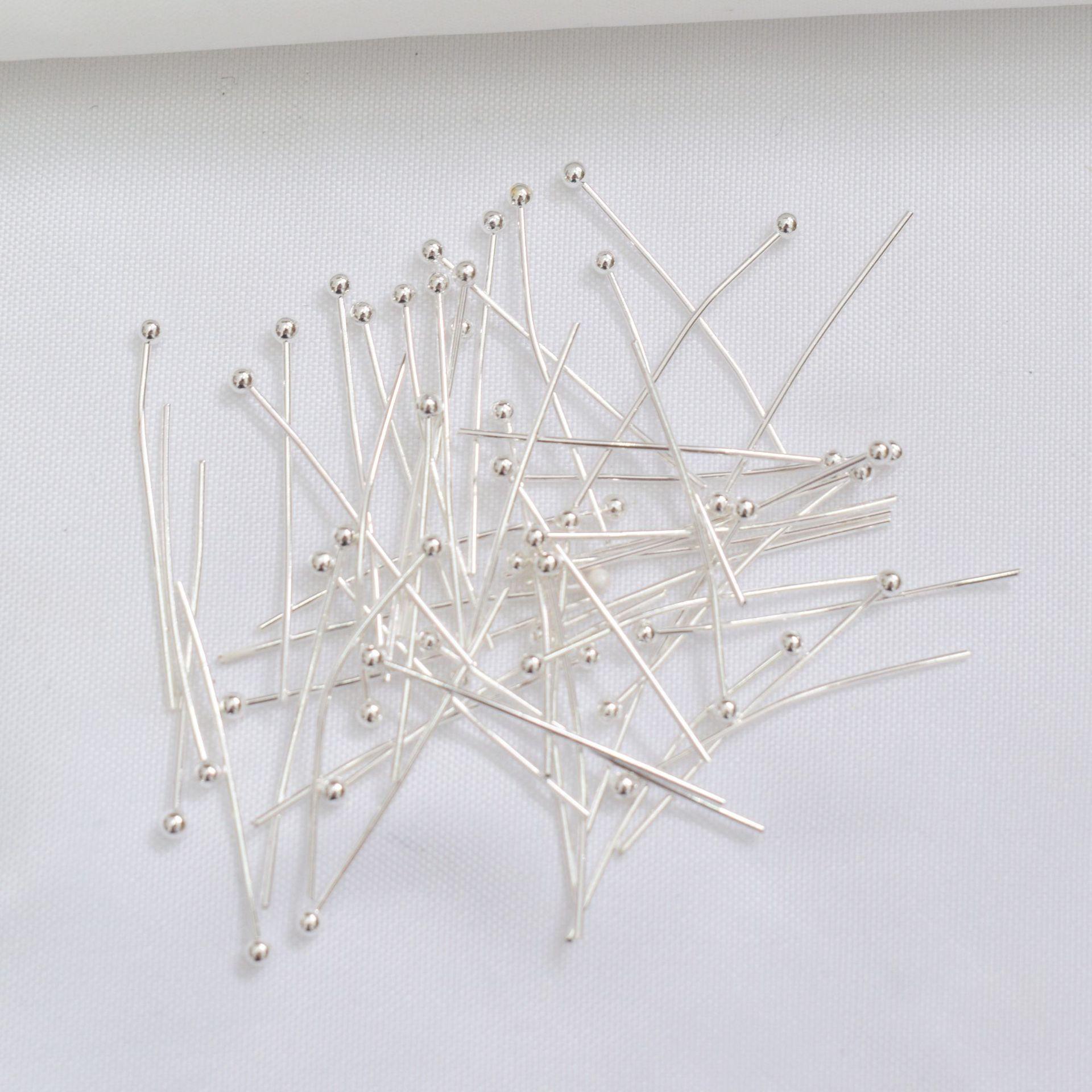 

100 шт. 14-каратного золота, сохраняющего цвет, игла с круглой головкой, толщина 0,6 мм, игла для бисера ручной работы, игла для украшений, аксессуары, материал B89 30mm length