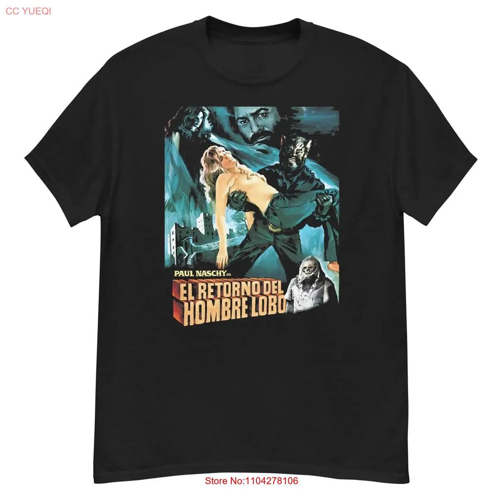 Night of the Werewolf Cult Horror Paul Naschy Fan Art T Shirt Vintage Washed Casual Top For Everyday Wear Stretched Comfortable