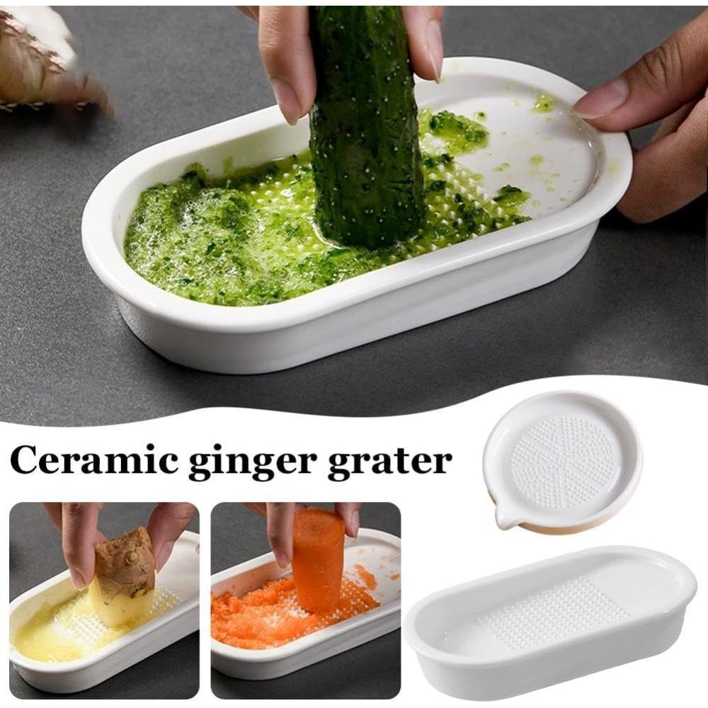 Premium Ceramic Garlic Grater Plate,Exquisitely Handcrafted Ginger Grater Plate,Modern Design Multipurpose Grinder Plates Burnishing Machine