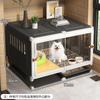 Cage pour Petit Chien avec Toilettes Luxe Une Pièce Un Salon Villa pour Animaux de Compagnie Cage pour Chiots avec Zone Toilettes Séparée Maison pour Chiens d'Intérieur