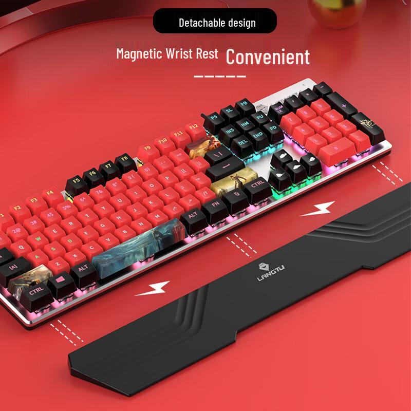 OLOEY Wired Hot-Swappable Mechanical Gaming Keyboard with Wrist Rest