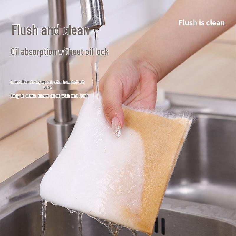 Bamboo Fiber Disposable Kitchen Wipes - Thick, Non-Shedding, Water-Absorbing Cleaning Cloths