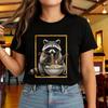 Raccoon Eating Raunisex T Shirt Funny Trash Panda Noodle Lover S Japan Vintage Streetwear Stretched Top For Everyday Wear