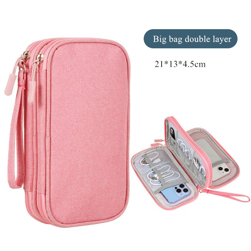 NEW Travel Organizer Bag Cable Storage Organizers Pouch Carry Case Portable Waterproof Double Layers Bags For Cord