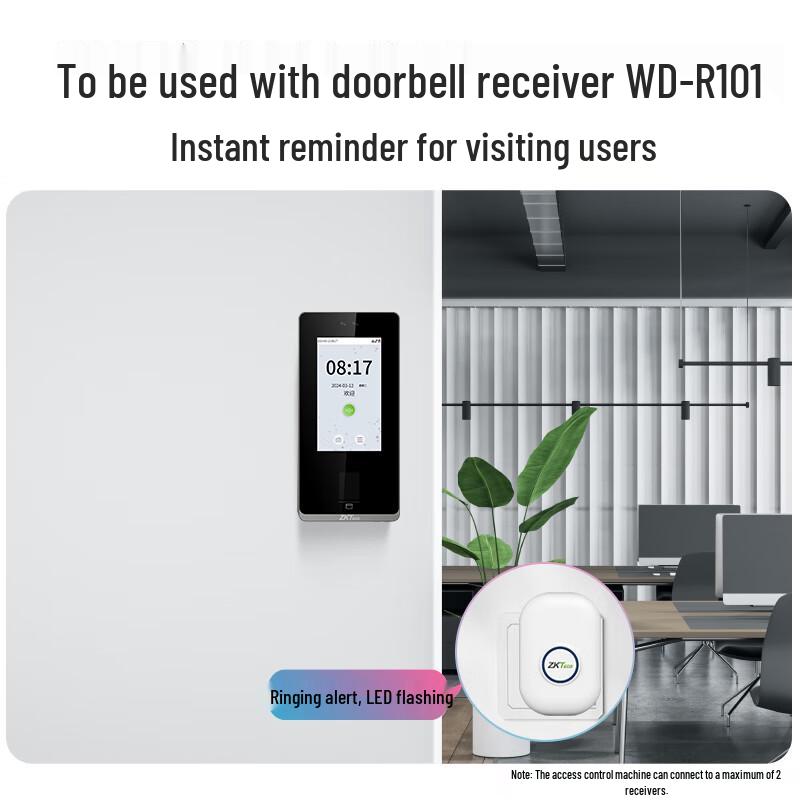 ZKTECO zFace1300 Dynamic Face & Fingerprint Access Control System CN plug (adapter included)